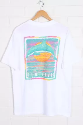 1991 Dolphin "Sun Lover" Single Stitch Front Back T-Shirt (XL)