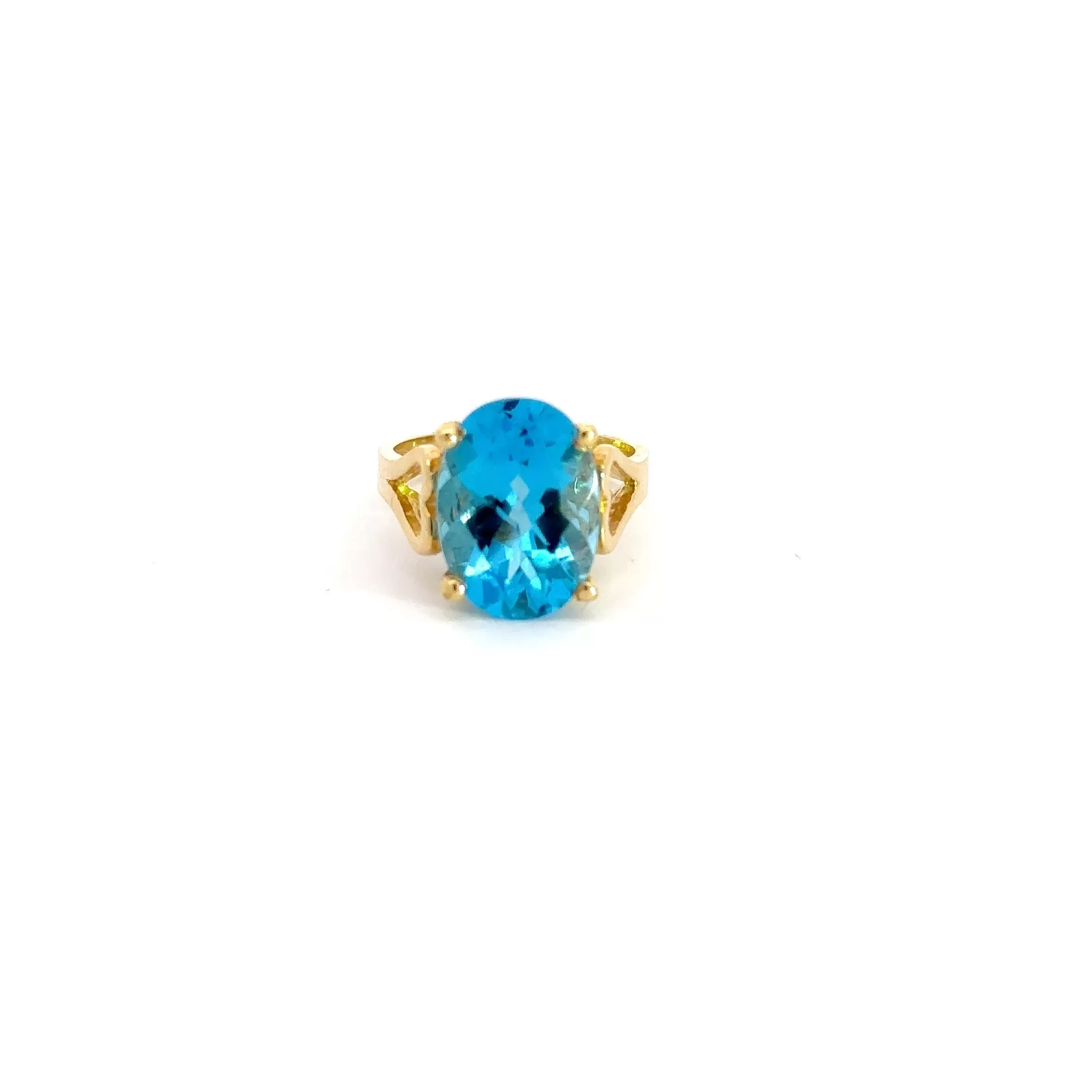 35805-bt5.5 14kt yellow gold 6.70ct Blue Topaz Ring