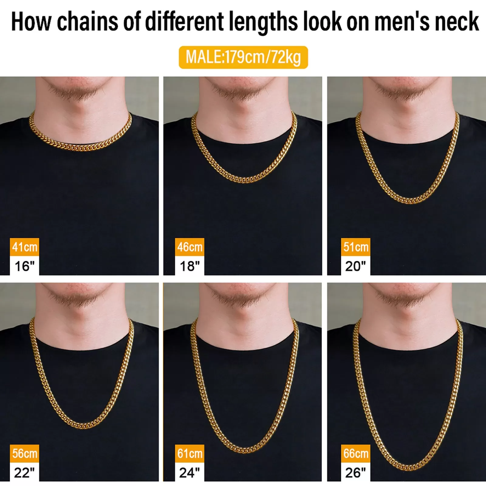 8mm Cuban Link Chain in 18K Gold for Men's Necklace KRKC