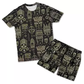 African Mask T-shirt and Shorts Set