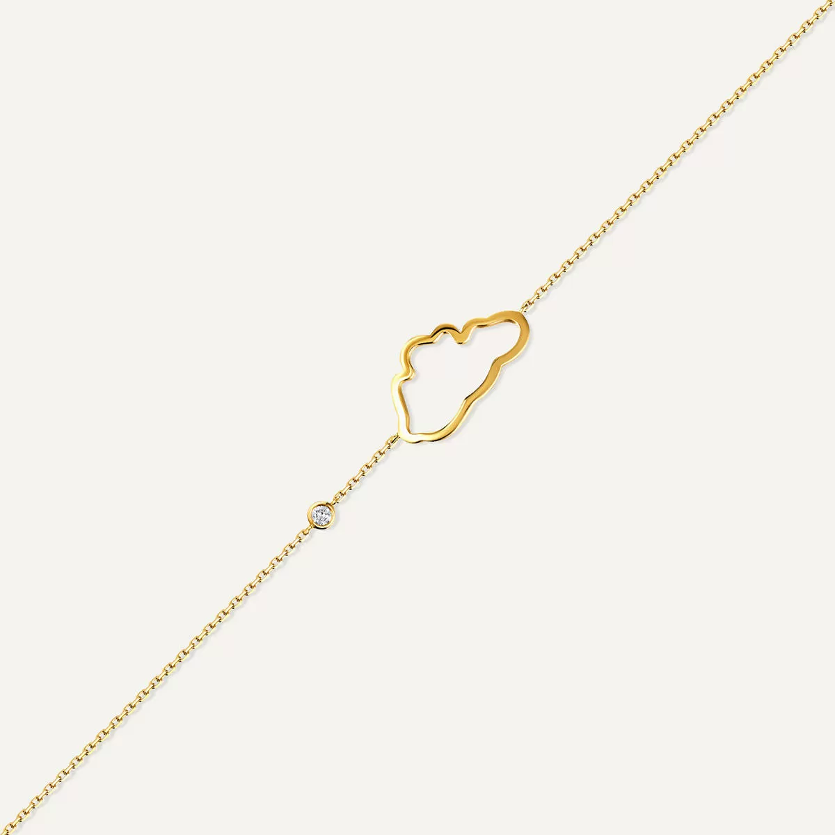 Allusia Love Minimal 18K Gold Bracelet w. Diamond