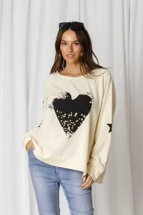 Amour Heart Lightweight Sweat Top | Butter