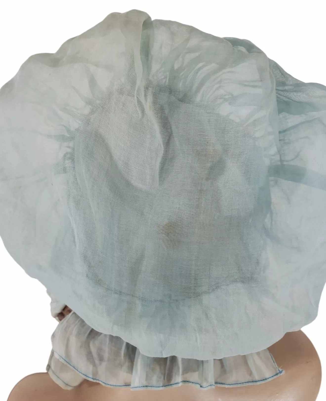 Antique Sun Bonnet in Light Blue Organdy