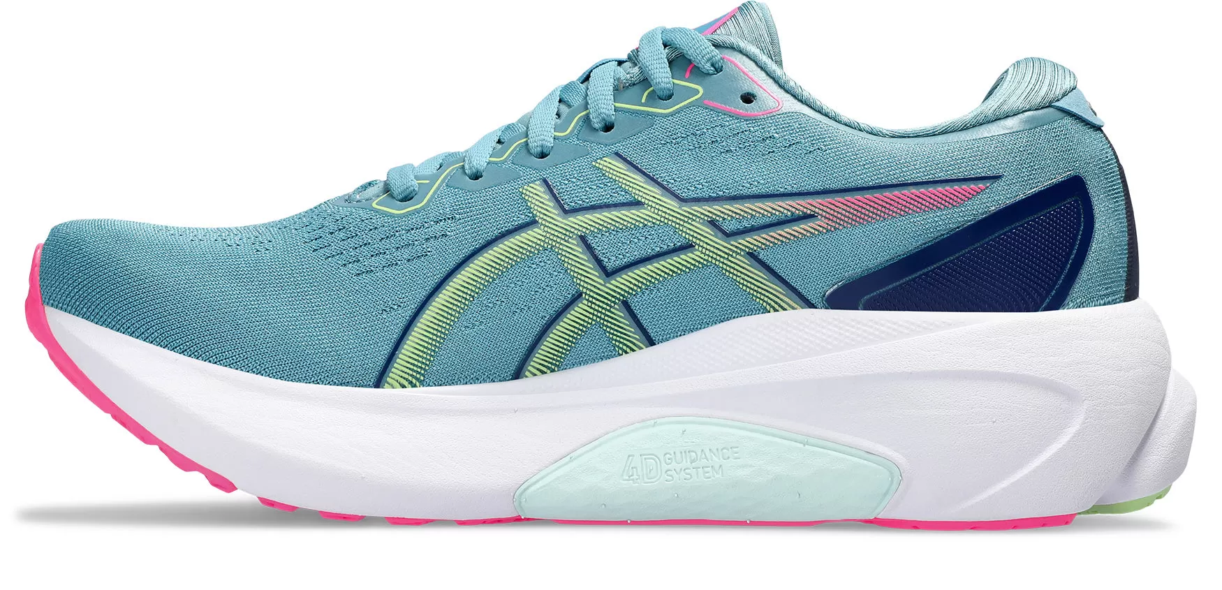 Asics Gel Kayano 30 (B Width) - Gris Blue/Lime Green (Womens)