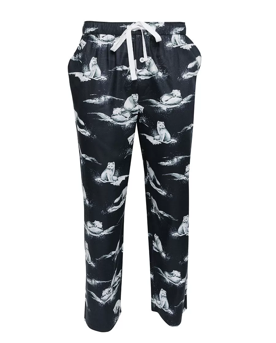 Atlas Mens Arctic Fox Print Pyjama Bottoms