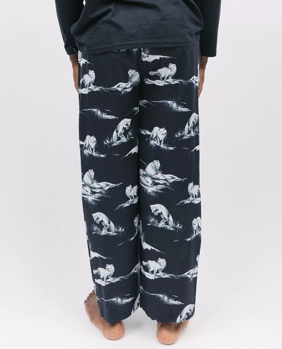 Atlas Mens Arctic Fox Print Pyjama Bottoms