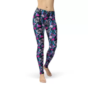 Avery Blue Pink Hearts Leggings