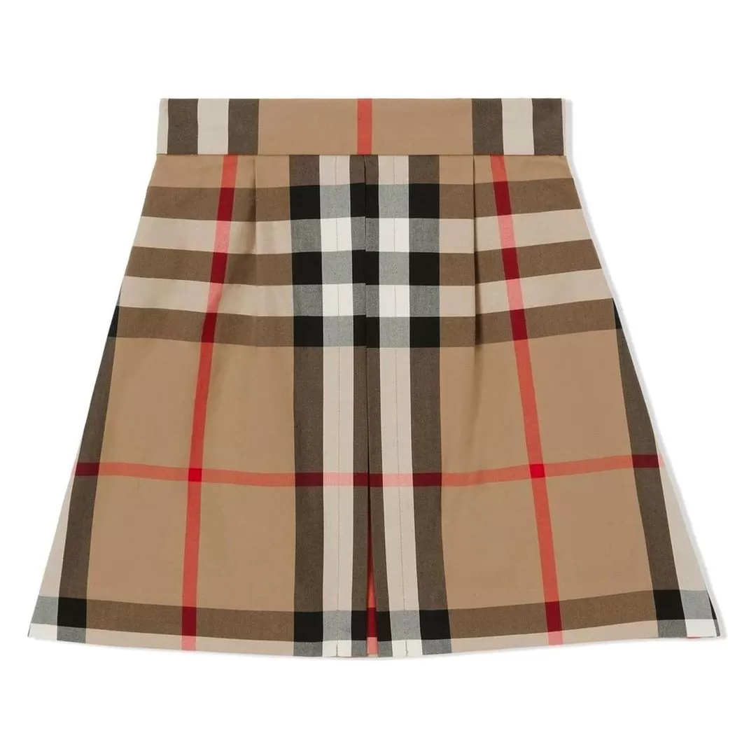 Beige Checkered Skirt