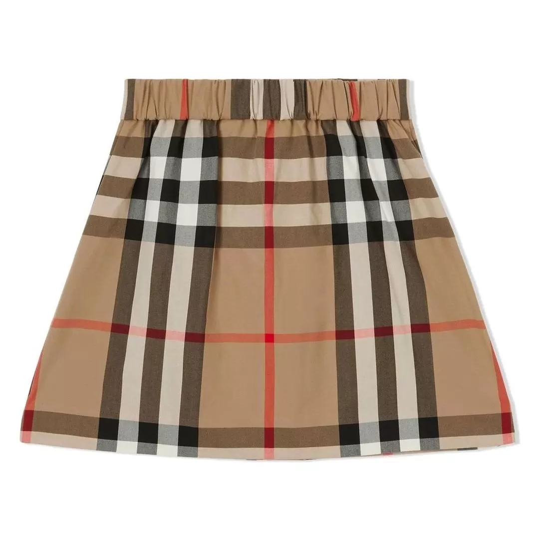 Beige Checkered Skirt