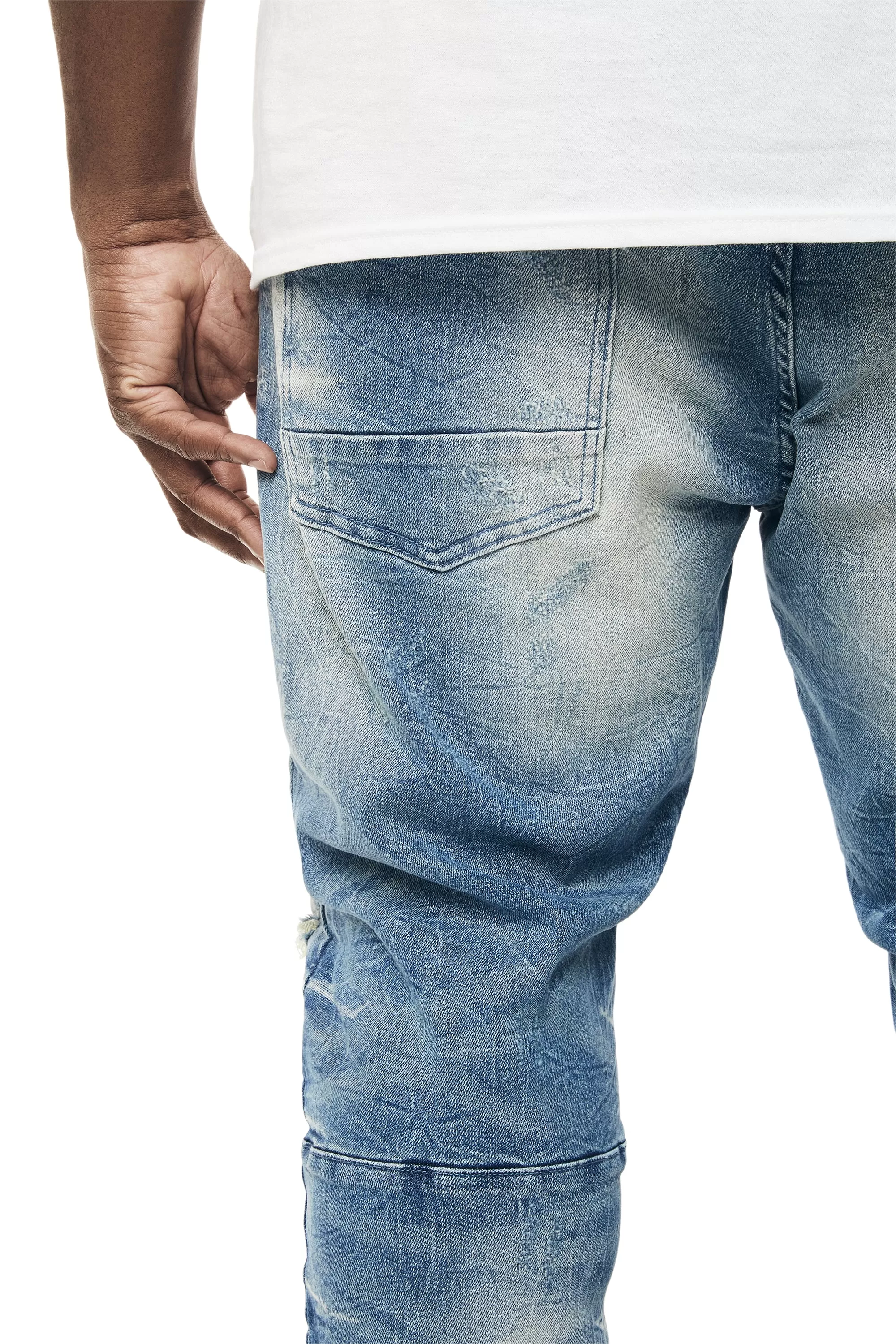 Big and Tall - Wave Effect Denim Jeans - Clairmont Blue