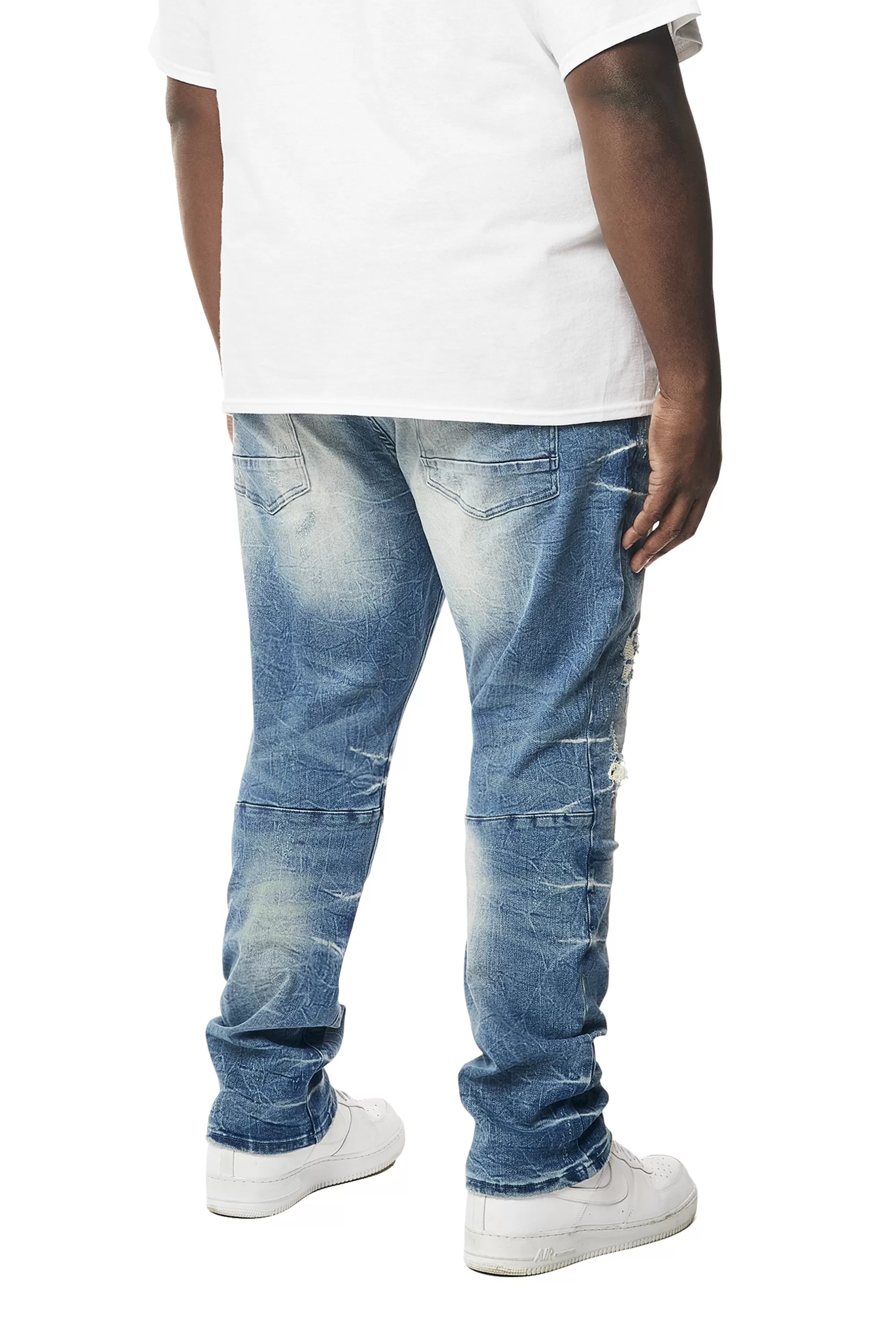 Big and Tall - Wave Effect Denim Jeans - Clairmont Blue