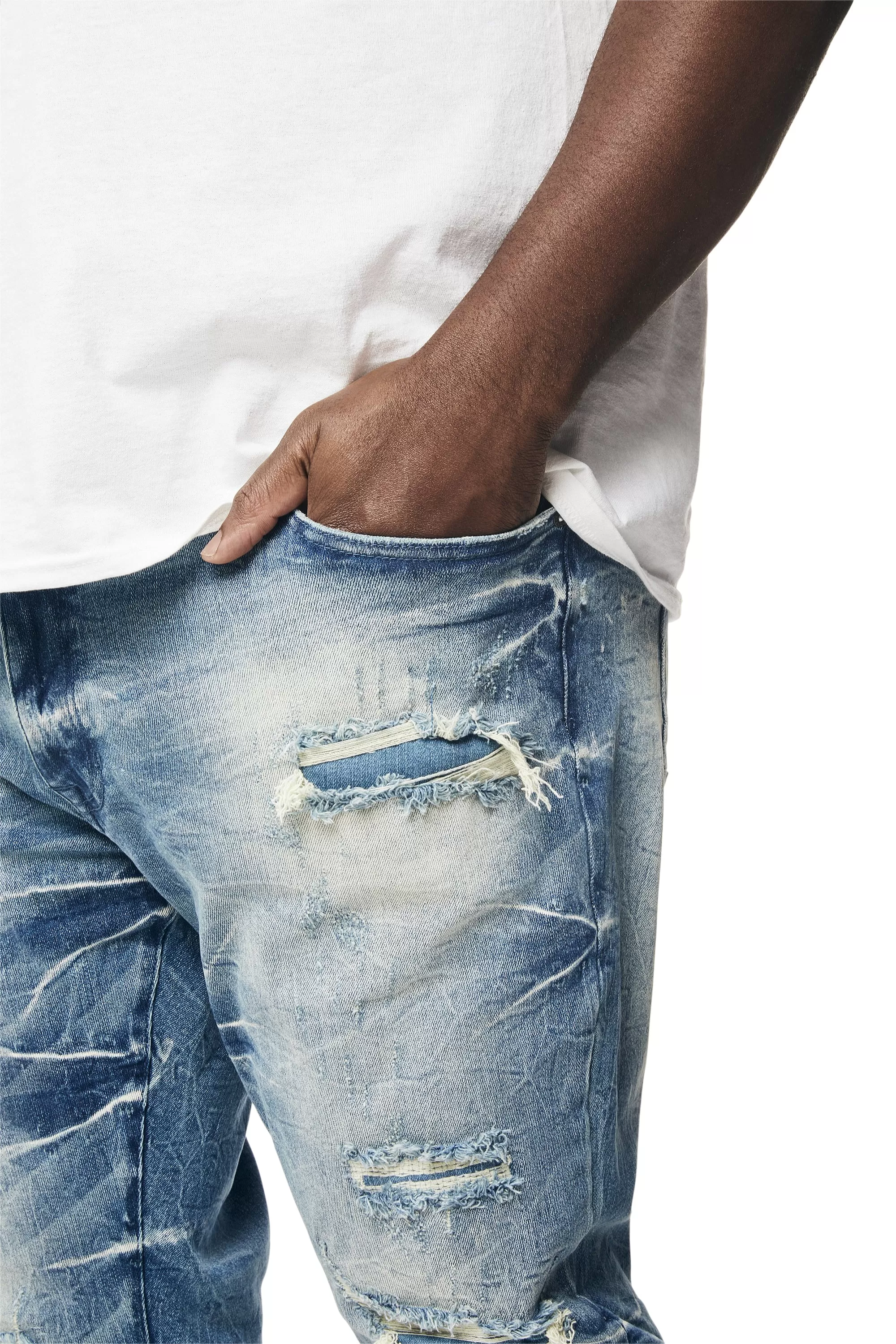 Big and Tall - Wave Effect Denim Jeans - Clairmont Blue