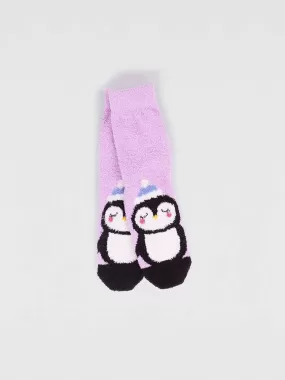 Billie Recycled Polyester Baby Animal Fluffy Sock - Lavender Purple