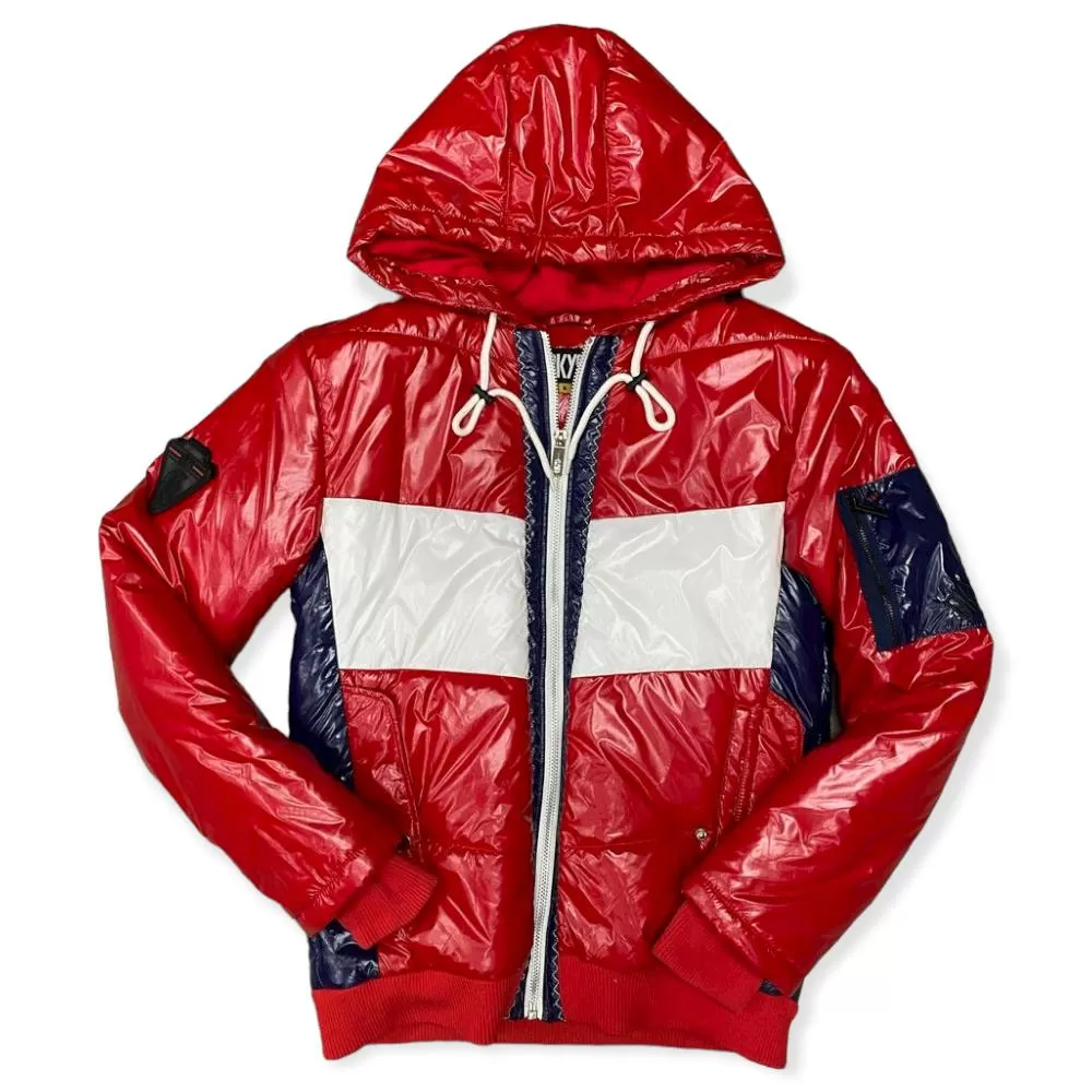 Black Keys Men Color Block Jacket (Red)