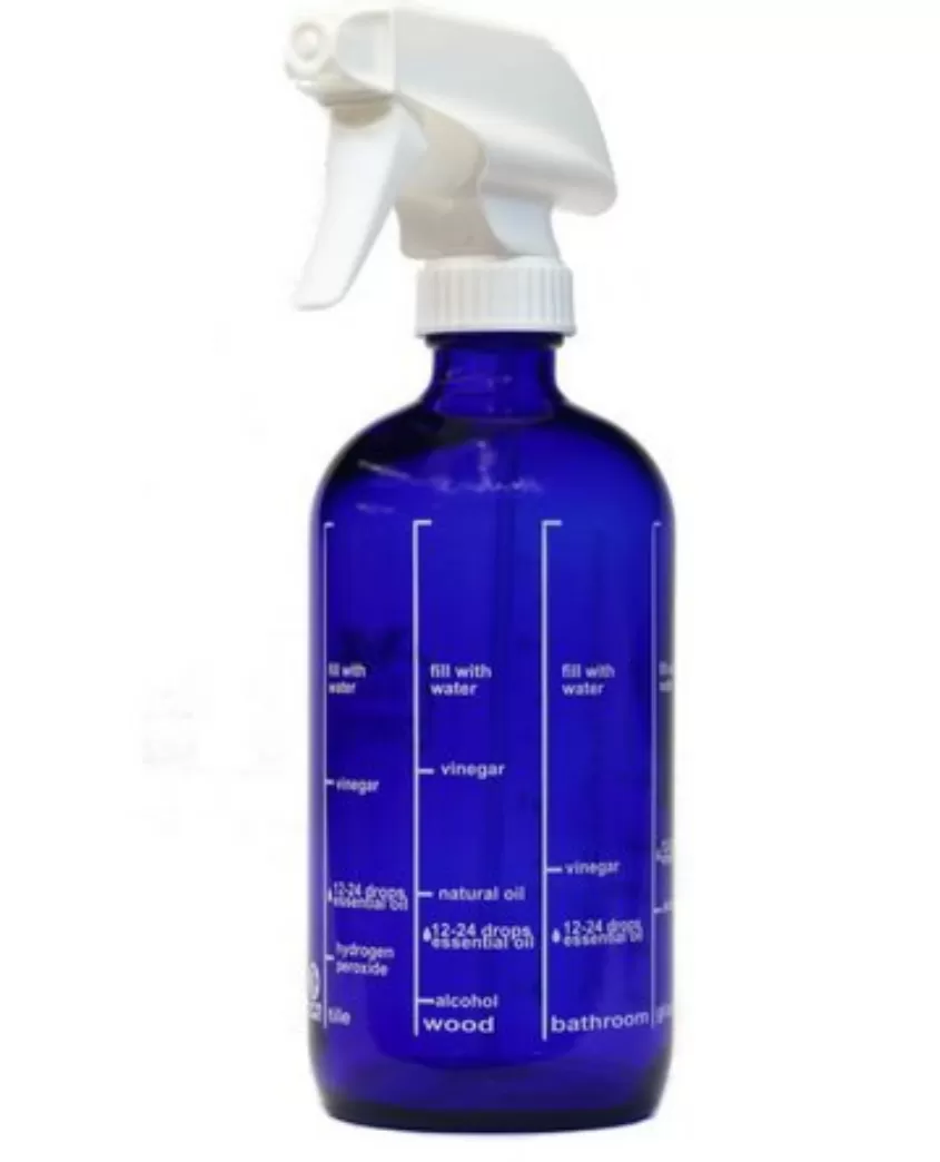 Blue Glass Spray Bottle