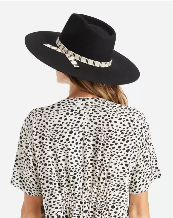 BRIXTON LEIGH FELT FEDORA BLACK