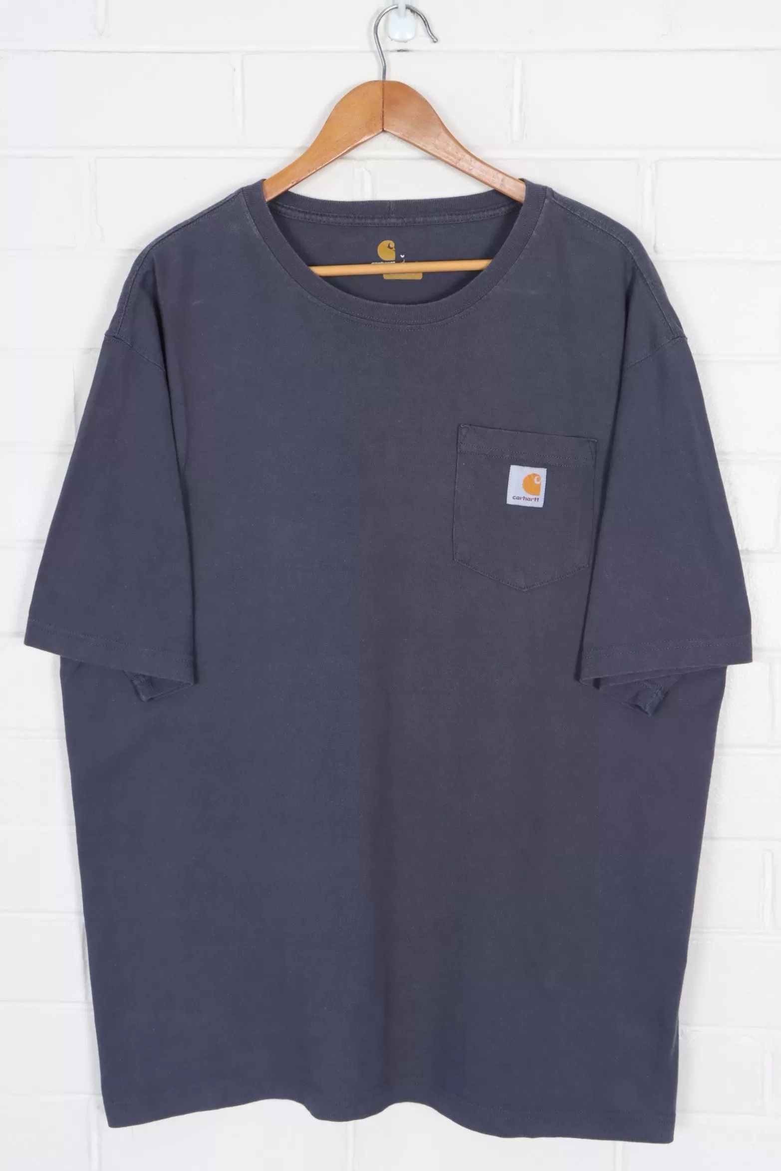 CARHARTT Steel Grey 'Original Fit' Front Pocket T-Shirt (XL)