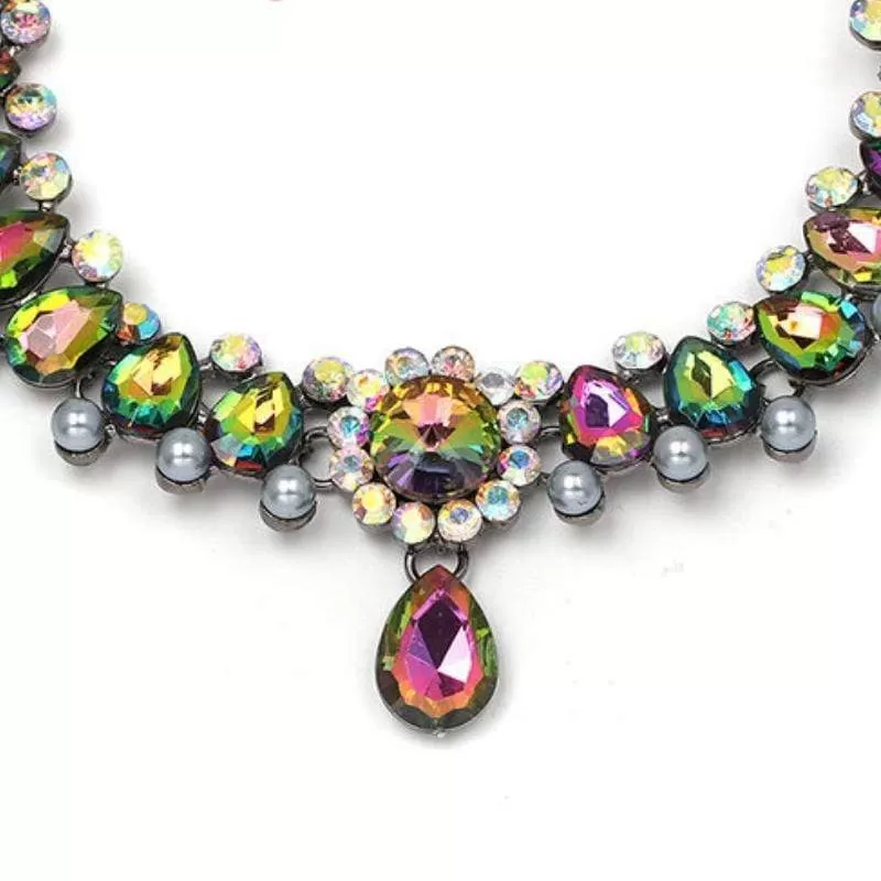 Choke on This Green/Multi Gem Choker Necklace