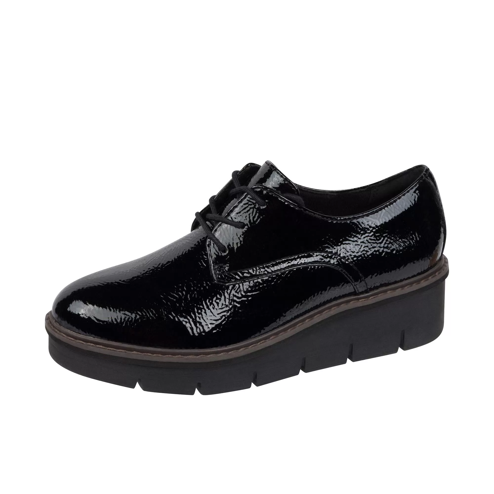 Clarks Womens Airabell Tye Black Patent