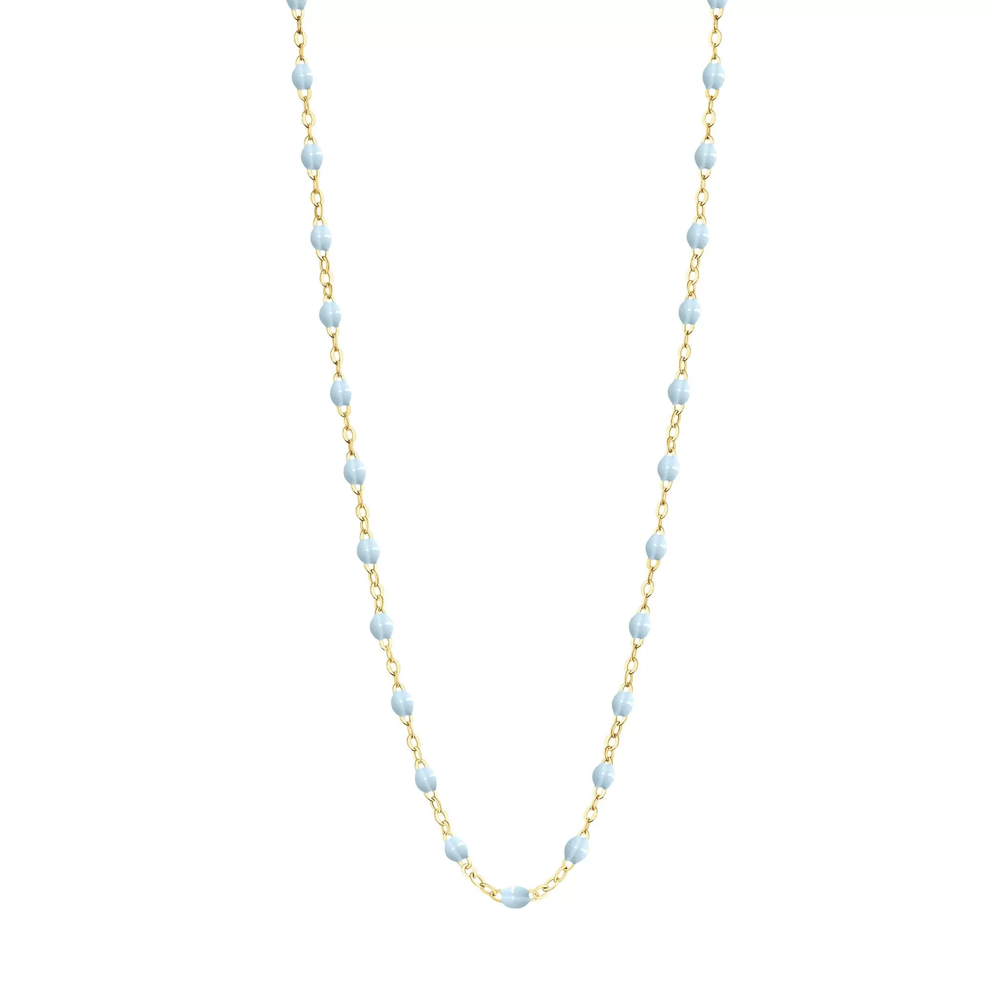 Classic Gigi Baby Blue necklace, Yellow Gold, 17.7"