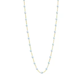 Classic Gigi Baby Blue necklace, Yellow Gold, 17.7"