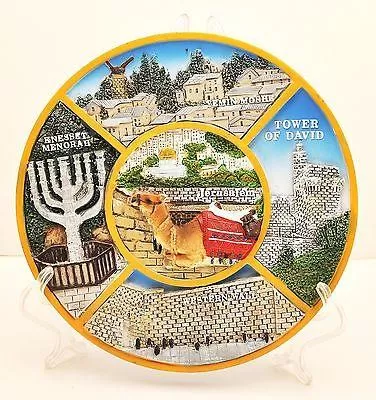 Collectible Ceramics Plate With Stand From Holyland Jerusalem #7