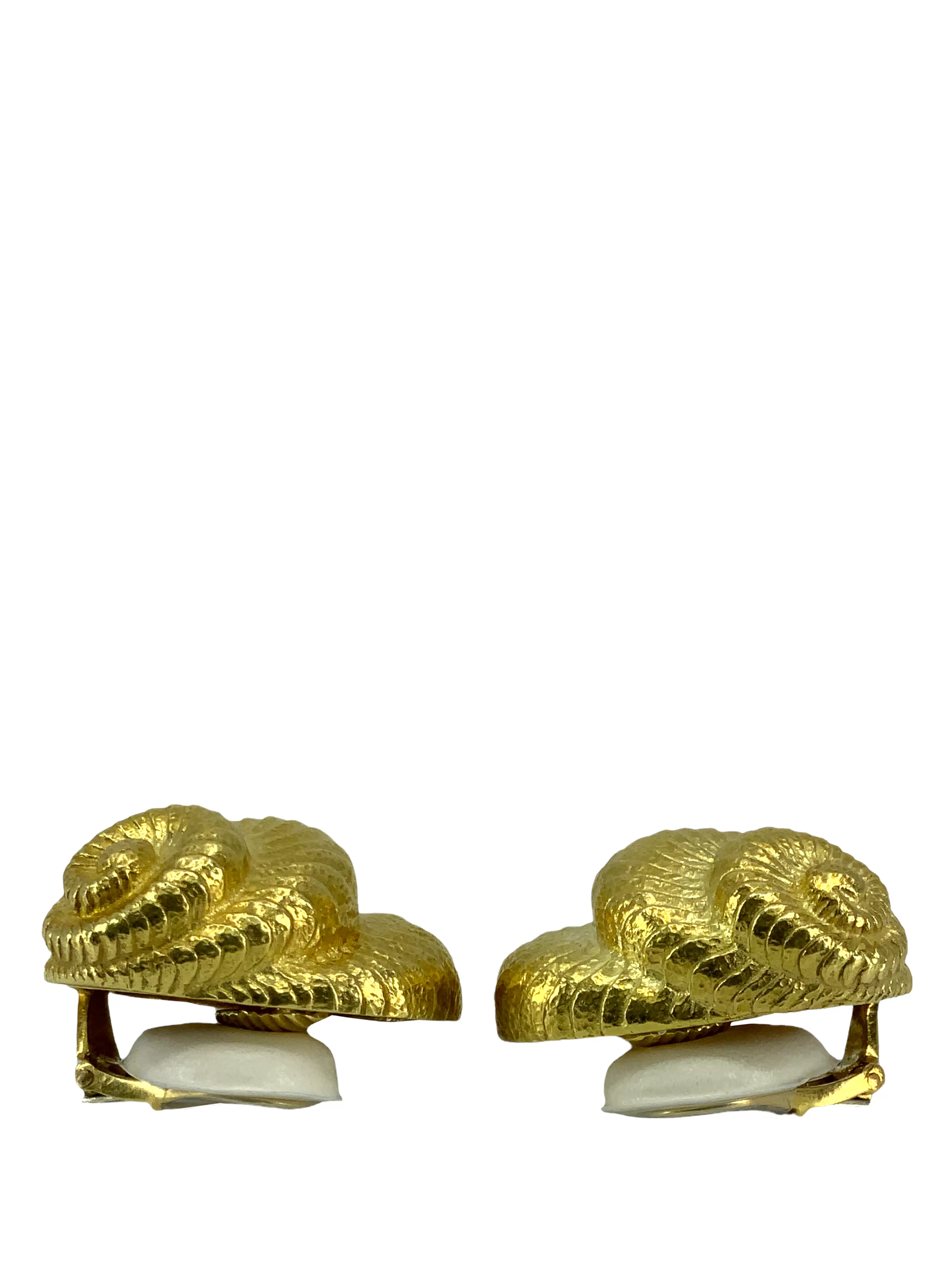 David Webb 18k Gold Shell Earrings