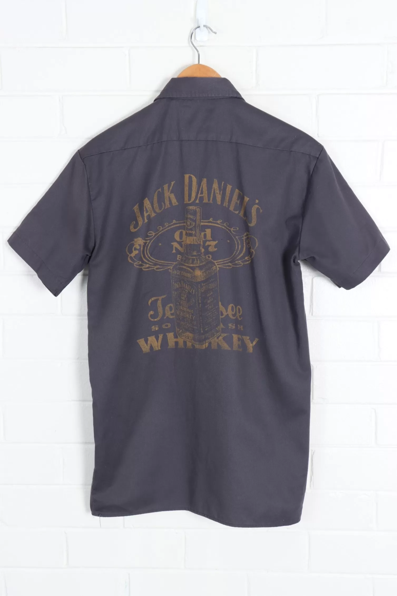 DICKIES ack Daniels Dark Grey J Workwear Short Sleeve Shirt (S)