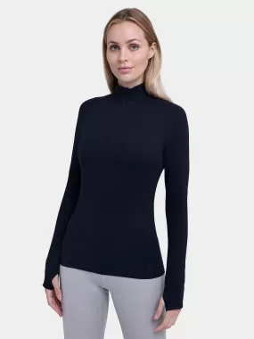 Fusion Half Zip Running Top For Women With Thumbholes & Back Zip Pocket