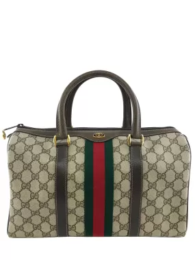 Gucci Monogram Boston Web Medium Satchel Bag