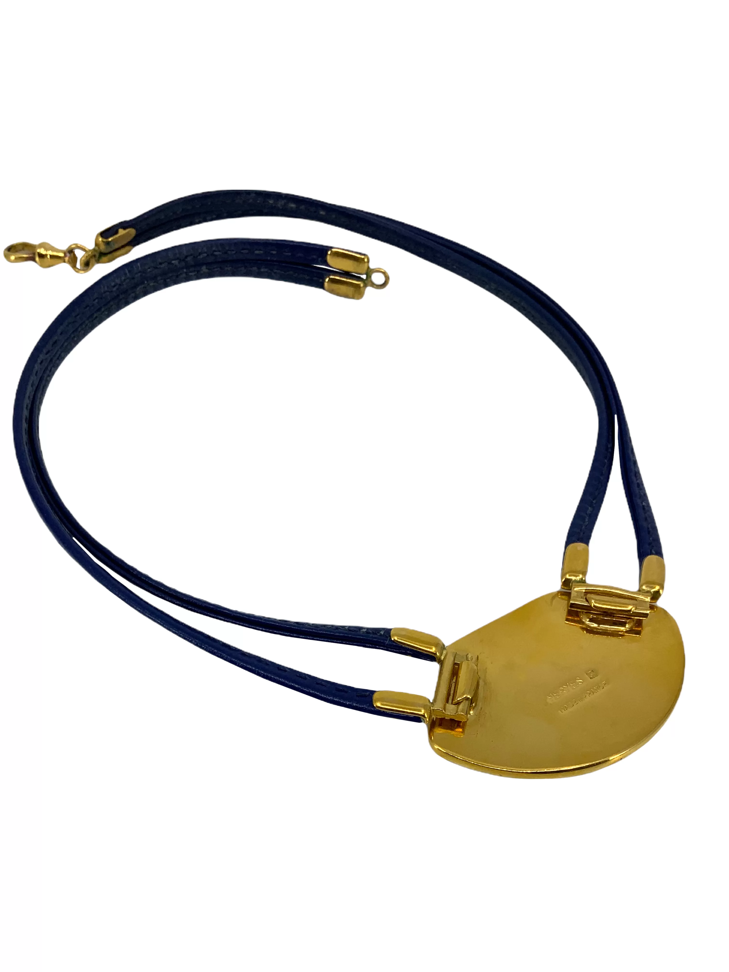 Hermes Leather and Enamel Cloisonne Choker Necklace