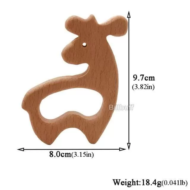 Hot Baby Teether Wooden Animal Pacifier Pendant Leaves Beech Squirrel Rodent Baby Gym Accessories Tooth Pendant Nursing Toy Gift