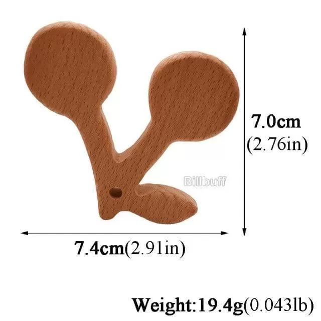 Hot Baby Teether Wooden Animal Pacifier Pendant Leaves Beech Squirrel Rodent Baby Gym Accessories Tooth Pendant Nursing Toy Gift