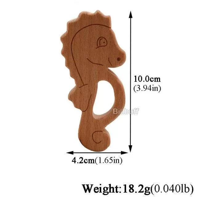 Hot Baby Teether Wooden Animal Pacifier Pendant Leaves Beech Squirrel Rodent Baby Gym Accessories Tooth Pendant Nursing Toy Gift