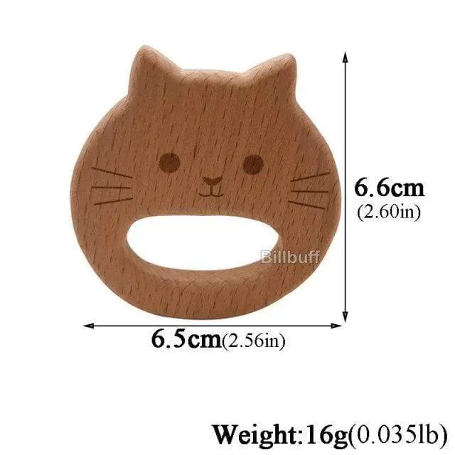 Hot Baby Teether Wooden Animal Pacifier Pendant Leaves Beech Squirrel Rodent Baby Gym Accessories Tooth Pendant Nursing Toy Gift