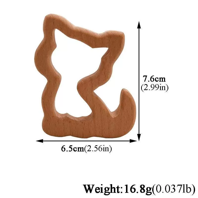 Hot Baby Teether Wooden Animal Pacifier Pendant Leaves Beech Squirrel Rodent Baby Gym Accessories Tooth Pendant Nursing Toy Gift