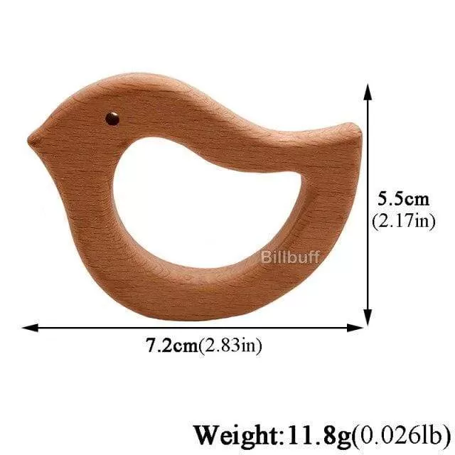 Hot Baby Teether Wooden Animal Pacifier Pendant Leaves Beech Squirrel Rodent Baby Gym Accessories Tooth Pendant Nursing Toy Gift