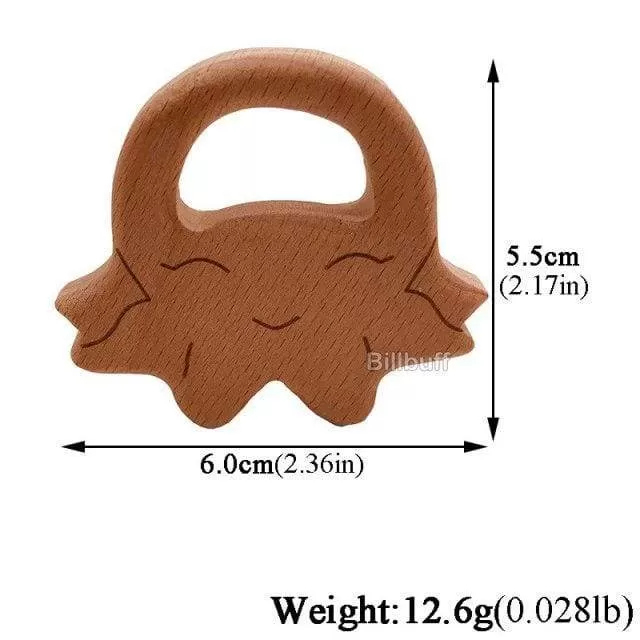 Hot Baby Teether Wooden Animal Pacifier Pendant Leaves Beech Squirrel Rodent Baby Gym Accessories Tooth Pendant Nursing Toy Gift