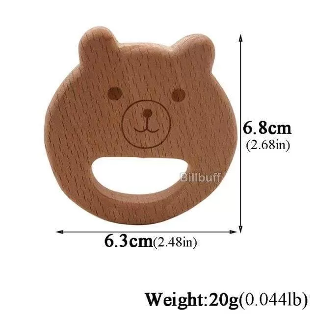 Hot Baby Teether Wooden Animal Pacifier Pendant Leaves Beech Squirrel Rodent Baby Gym Accessories Tooth Pendant Nursing Toy Gift