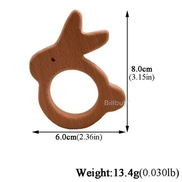 Hot Baby Teether Wooden Animal Pacifier Pendant Leaves Beech Squirrel Rodent Baby Gym Accessories Tooth Pendant Nursing Toy Gift