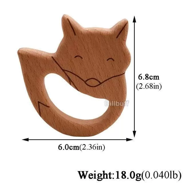 Hot Baby Teether Wooden Animal Pacifier Pendant Leaves Beech Squirrel Rodent Baby Gym Accessories Tooth Pendant Nursing Toy Gift