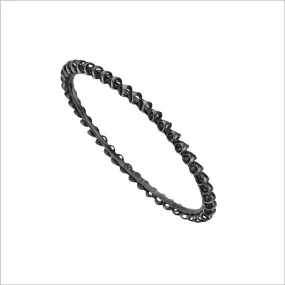 Icona Black Rhodium Stackable Bangle in Sterling Silver