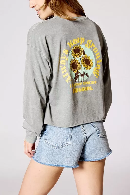 Jr Long Sleeve Sunflower Let Your Dreams Blossom