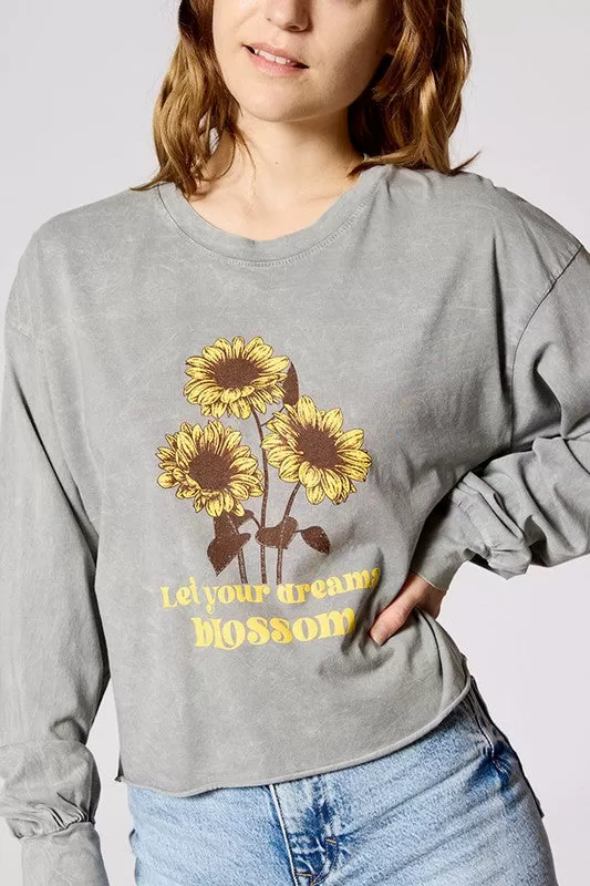 Jr Long Sleeve Sunflower Let Your Dreams Blossom