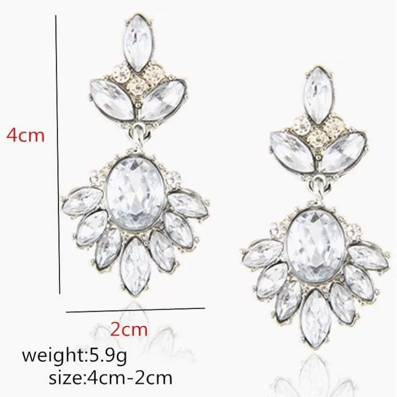 Leaf It to Gems White Statement Earrings