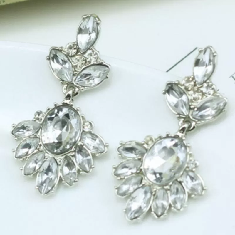 Leaf It to Gems White Statement Earrings