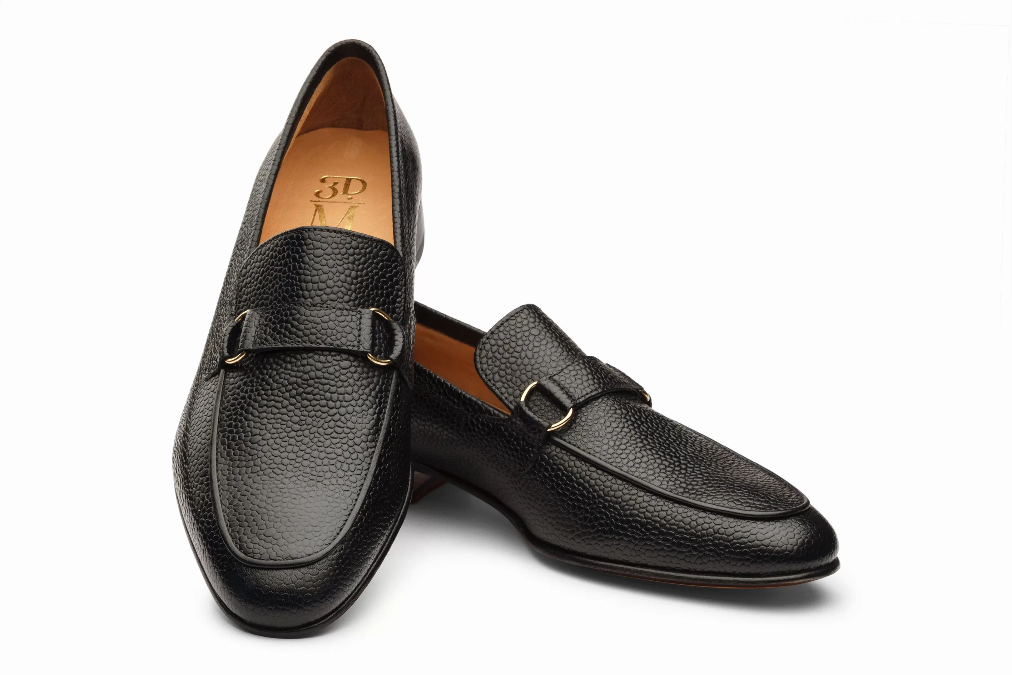 Lorenzo Leather Loafers - Black Grain