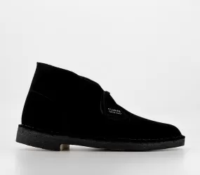 Mens Clarks Originals Mens Desert Boots Black Suede