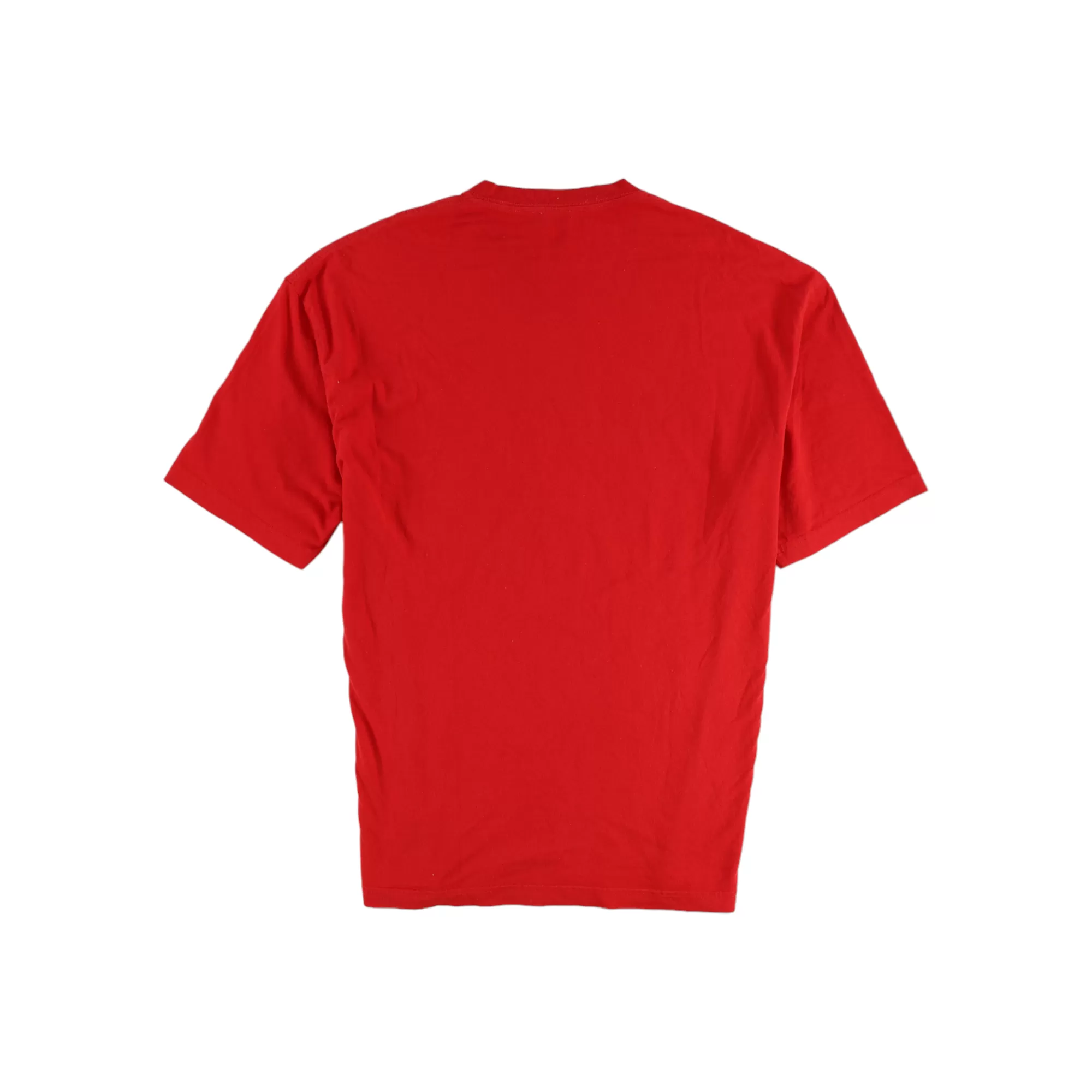 Men's Oversized Logo Print T-Shirt Red Size XS