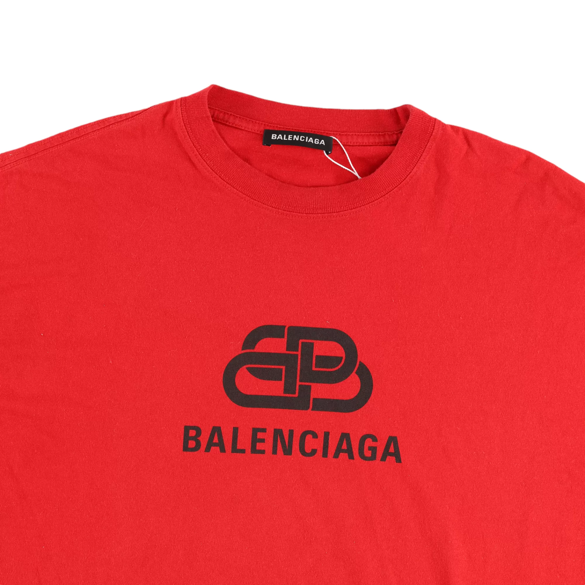 Men's Oversized Logo Print T-Shirt Red Size XS